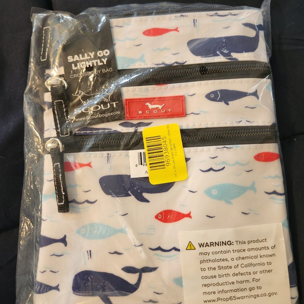 Scout Crossbody Whale and Fish Print